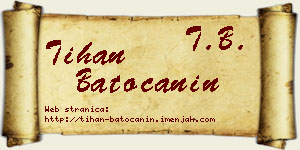 Tihan Batoćanin vizit kartica